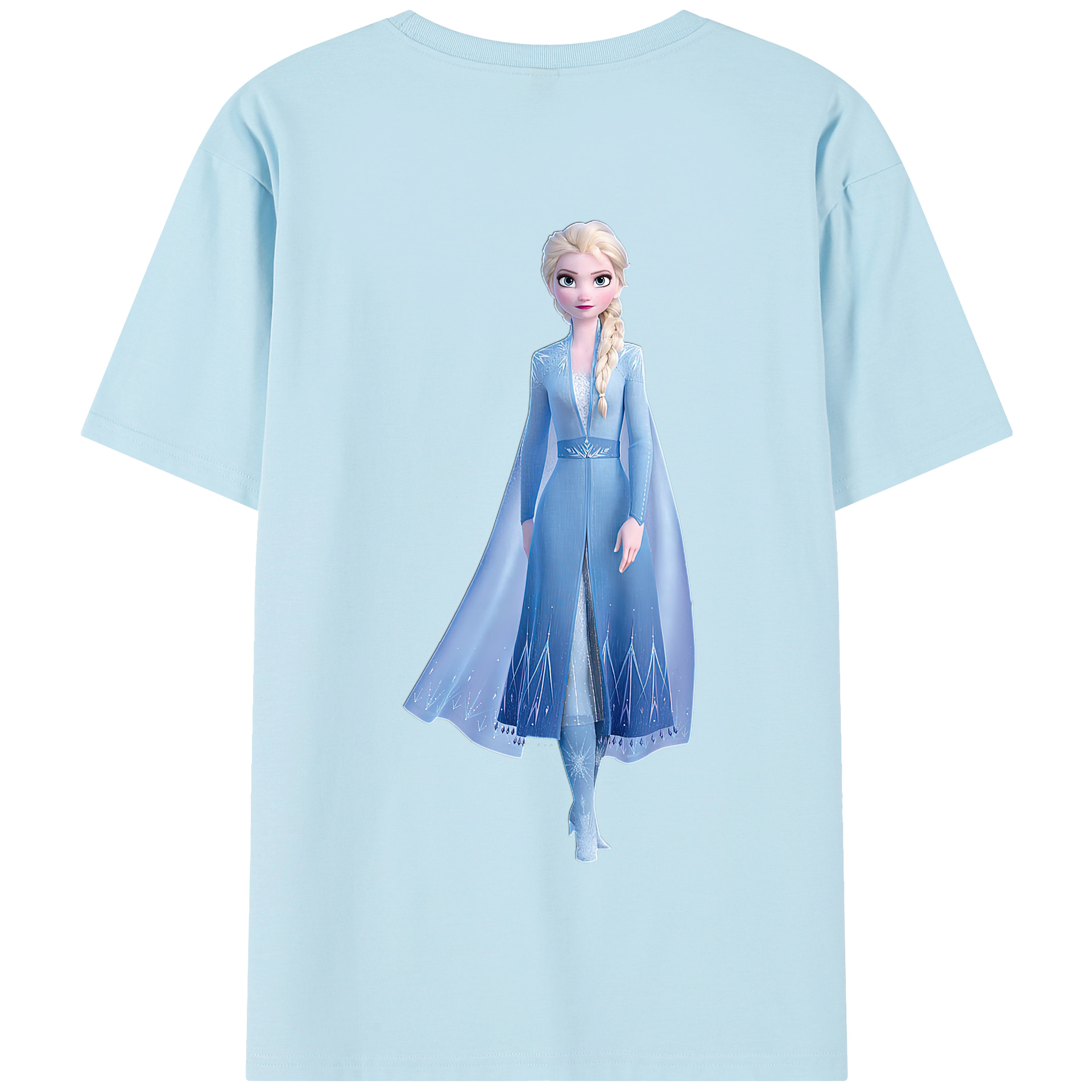 （画像用） アナと雪の女王 アンナ エルサ Frozen Anna Elsa 綿100％半袖Tシャツ（背面プリント）